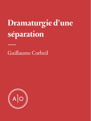 cover image of Dramaturgie d'une séparation